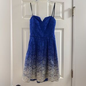Blue and Cream Lace Dress